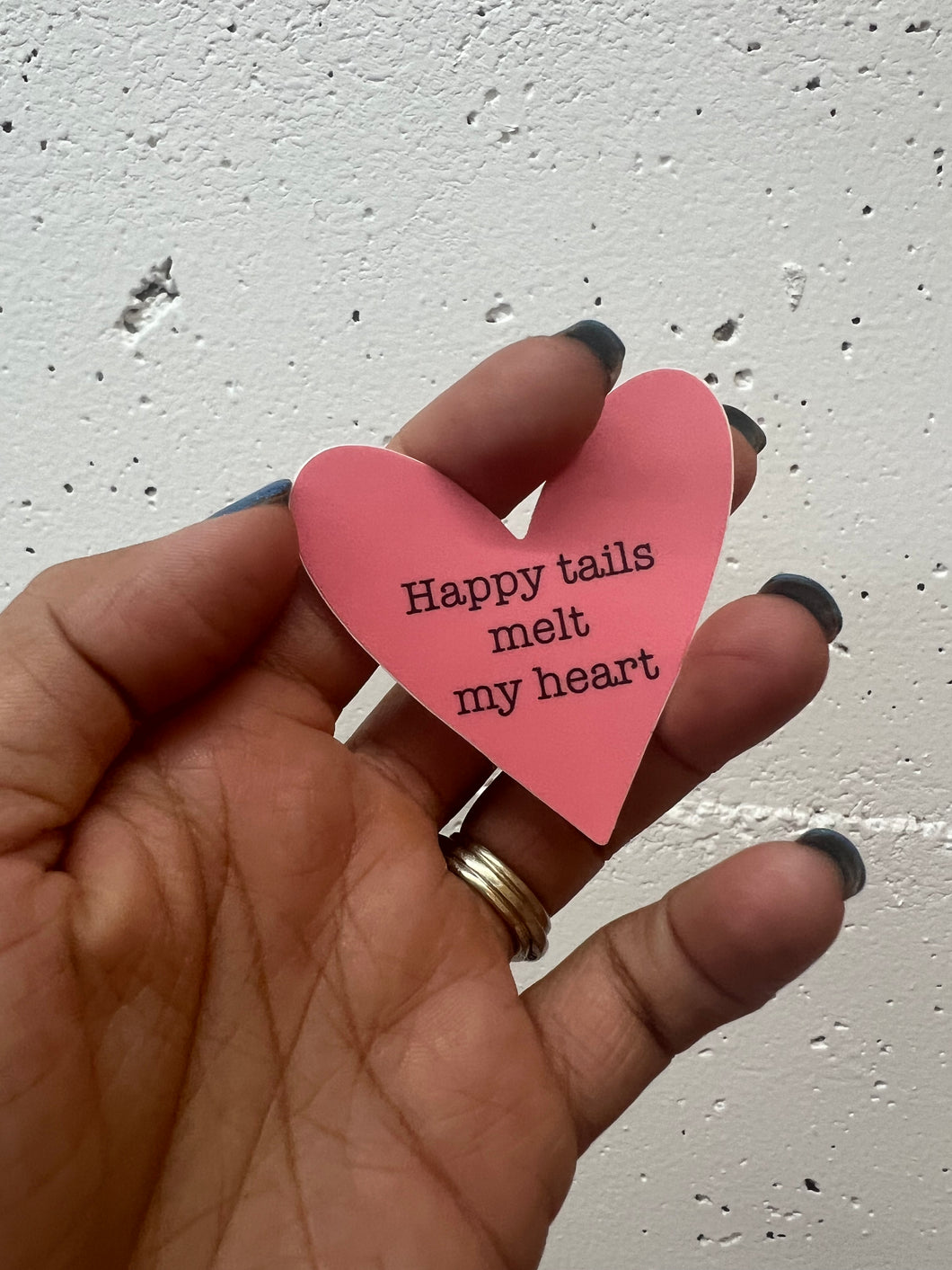 Happy tails melt my heart sticker